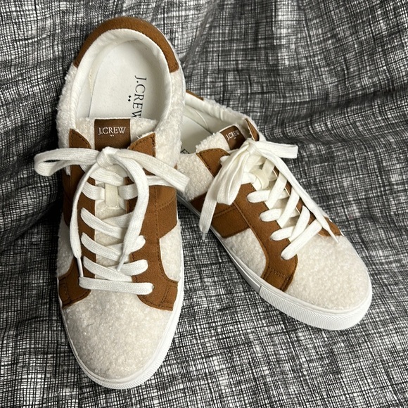 J. Crew Striped Sherpa Road Trip Sneakers, 9.5 US, Great Condition! - Picture 2 of 7